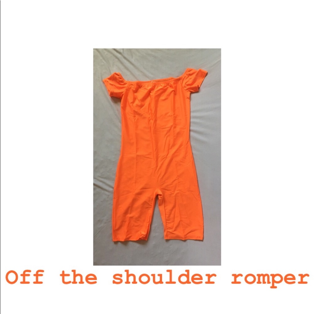 Off the shoulder Biker romper Jumpsuit